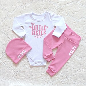 Baby Girl Coming Home Outfit. Last Name Newborn Girl 4 Piece Set