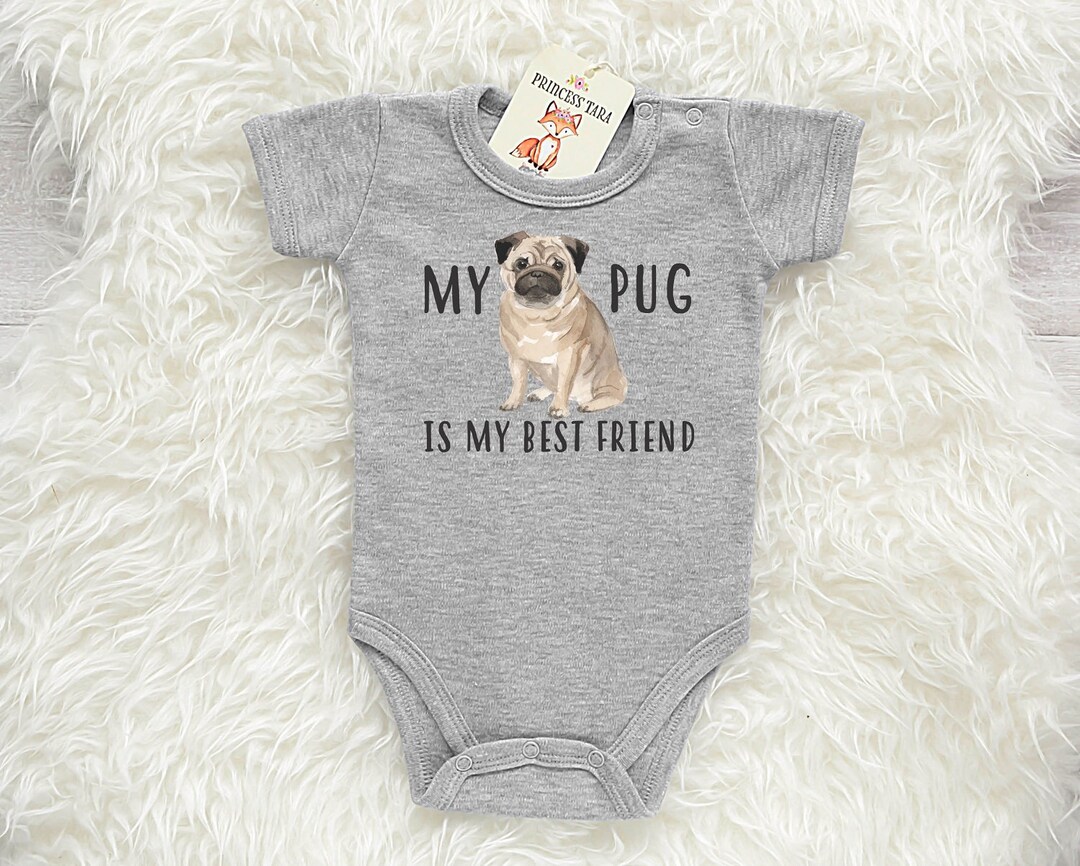 Süße Mops Baby Body. Mops Baby Kleidung. Hund Baby Ankündigung. Mein