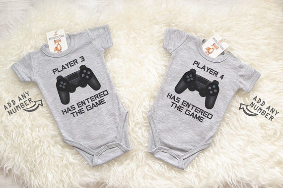 Cute Twin Baby Gifts. Video Games Twin 