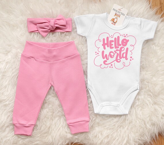 hello world baby girl outfit