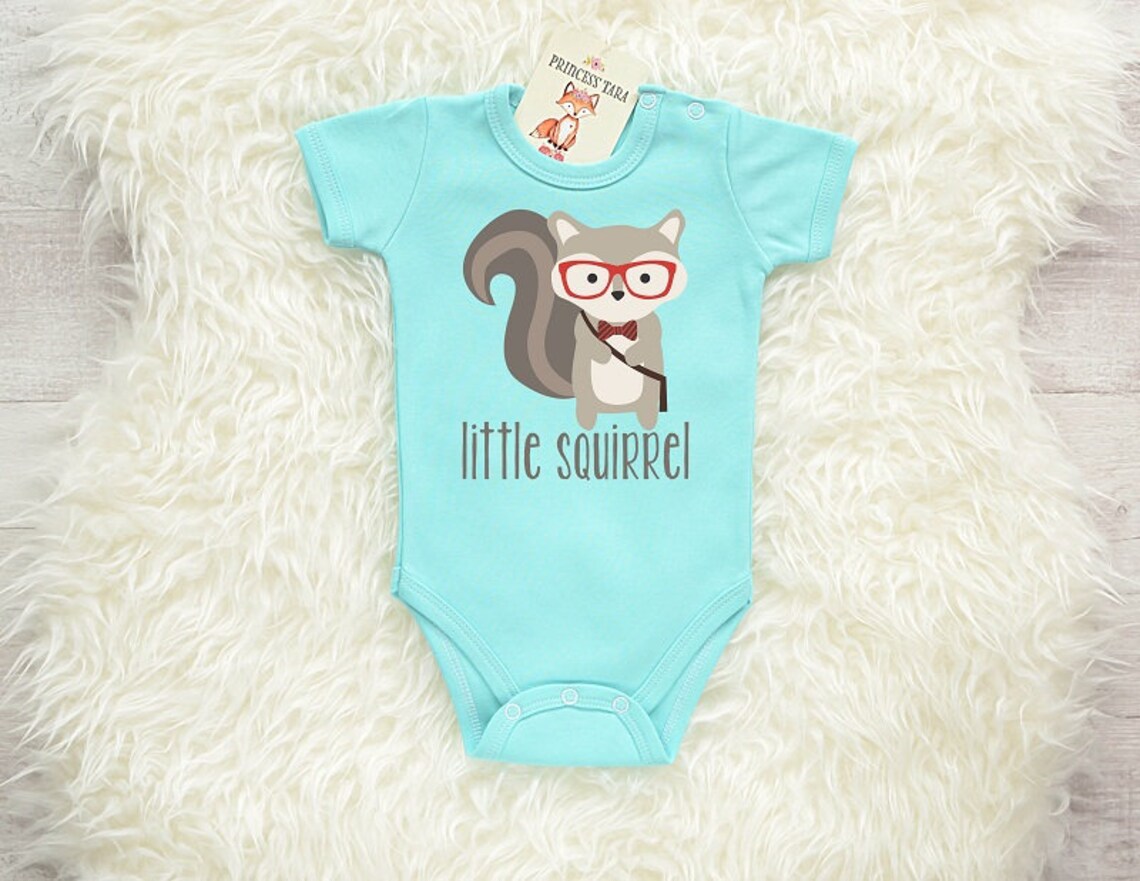 Squirrel Baby Clothes. Hipster short sleeve Baby Bodysuit With Etsy