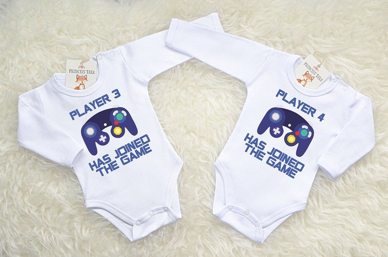 Funny Baby Twins Clothes Player 3 and Player 4 Twin Etsy UK