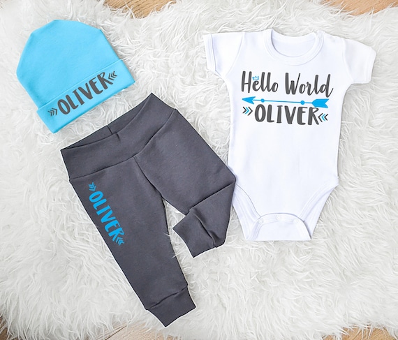 hello world baby boy coming home outfit
