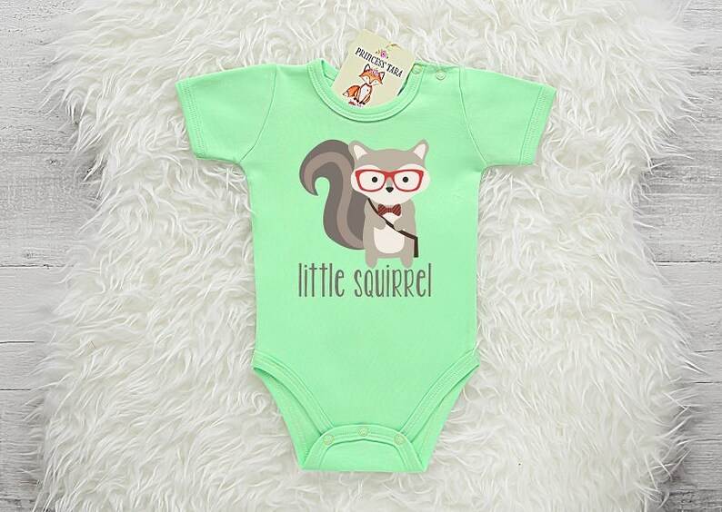 Squirrel Baby Clothes. Hipster short sleeve Baby Bodysuit With Etsy