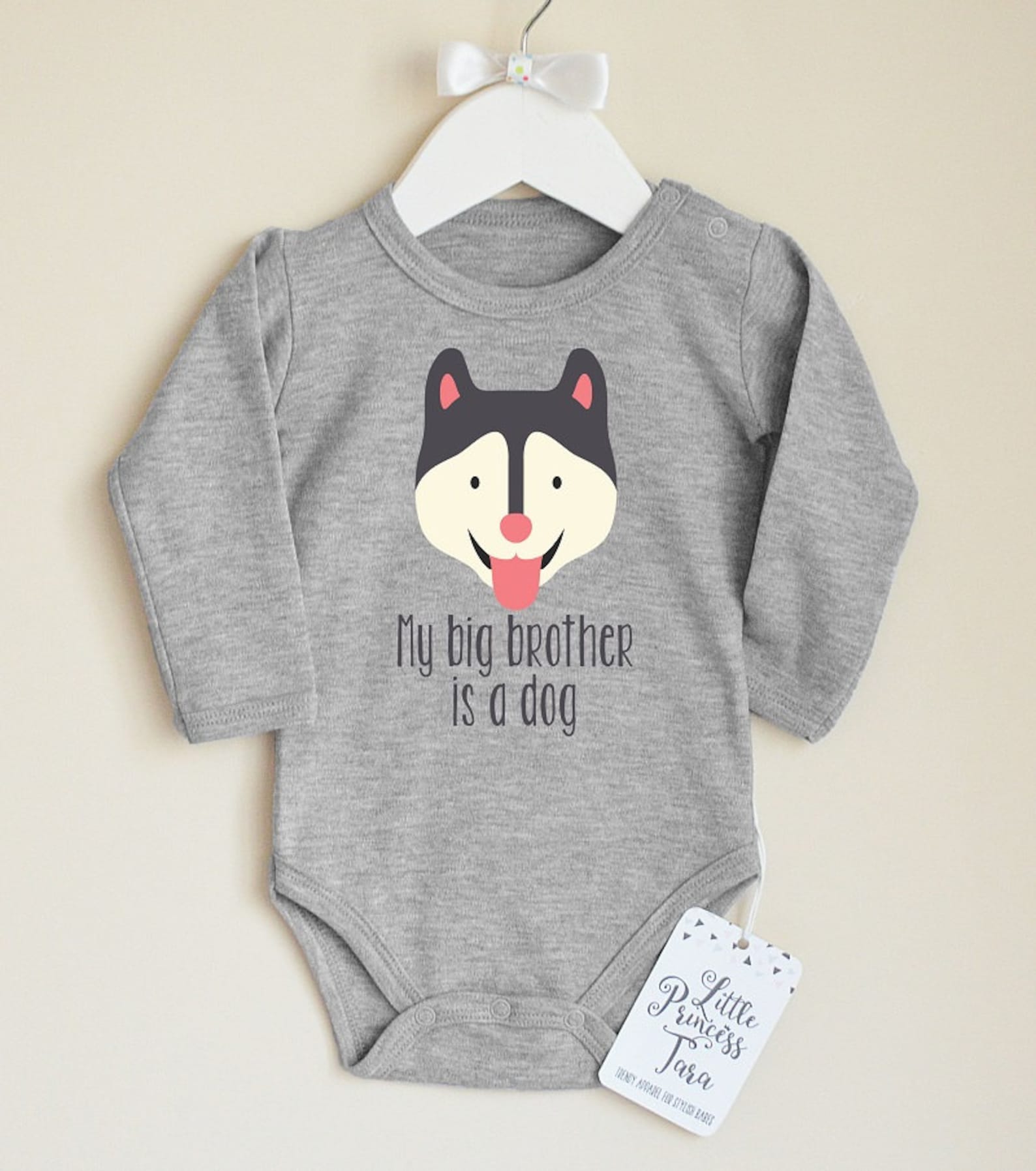 Cute Husky Baby Bodysuit. Dog Baby Clothes. Dog Baby Etsy