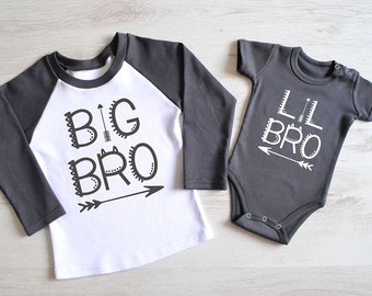 Big Brother Little Brother Set. Matching Sibling Set. Big Bro Lil Bro Baby Shirt. Big Brother Little Brother Shirt. Photo Props