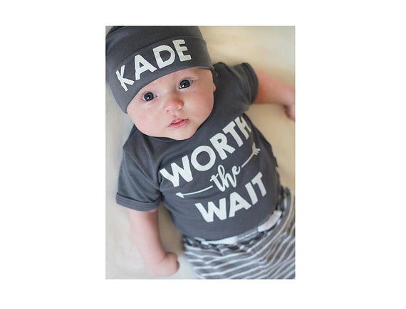 worth the wait baby boy outfit