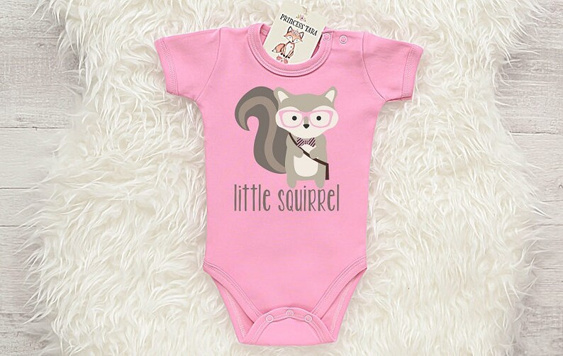 Squirrel Baby Clothes. Hipster short sleeve Baby Bodysuit With Etsy