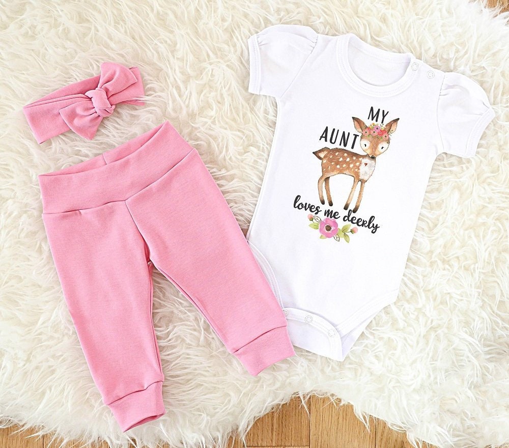 Aunt Baby Clothes My Aunt Loves Me Deerly Baby Girl Outfit Etsy Aunt Baby Clothes My Aunt Loves Me Deerly Baby Girl Outfit Etsy