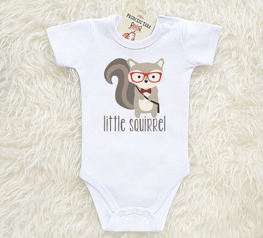 Squirrel Baby Clothes. Hipster Short Sleeve Baby Bodysuit With Etsy