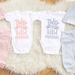 Cute Twin Baby Clothes. Two of Kind Twin Brother sister Set. Twin