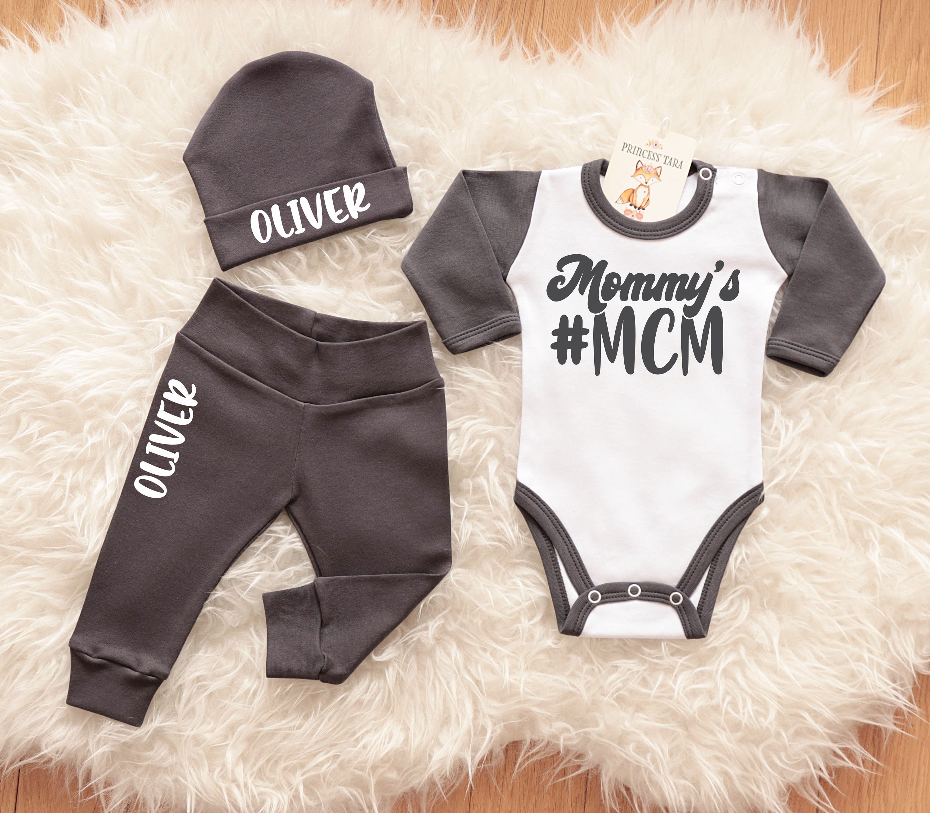 Take Home Baby Boy Outfit. Personalized Baby Boy Clothes. Dark Etsy