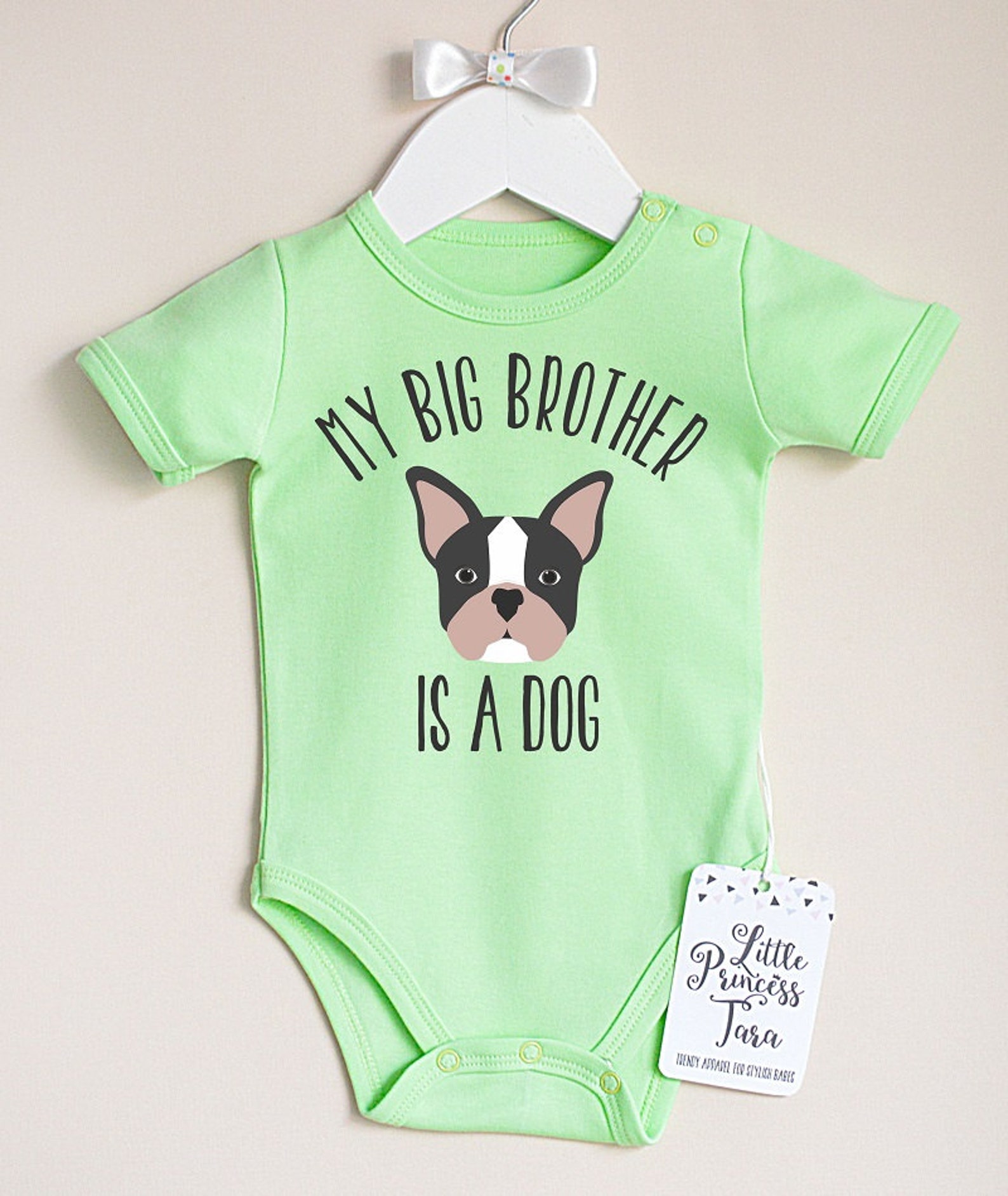 Cute French Bulldog Baby Bodysuit. My Big Brother is A Dog. Etsy