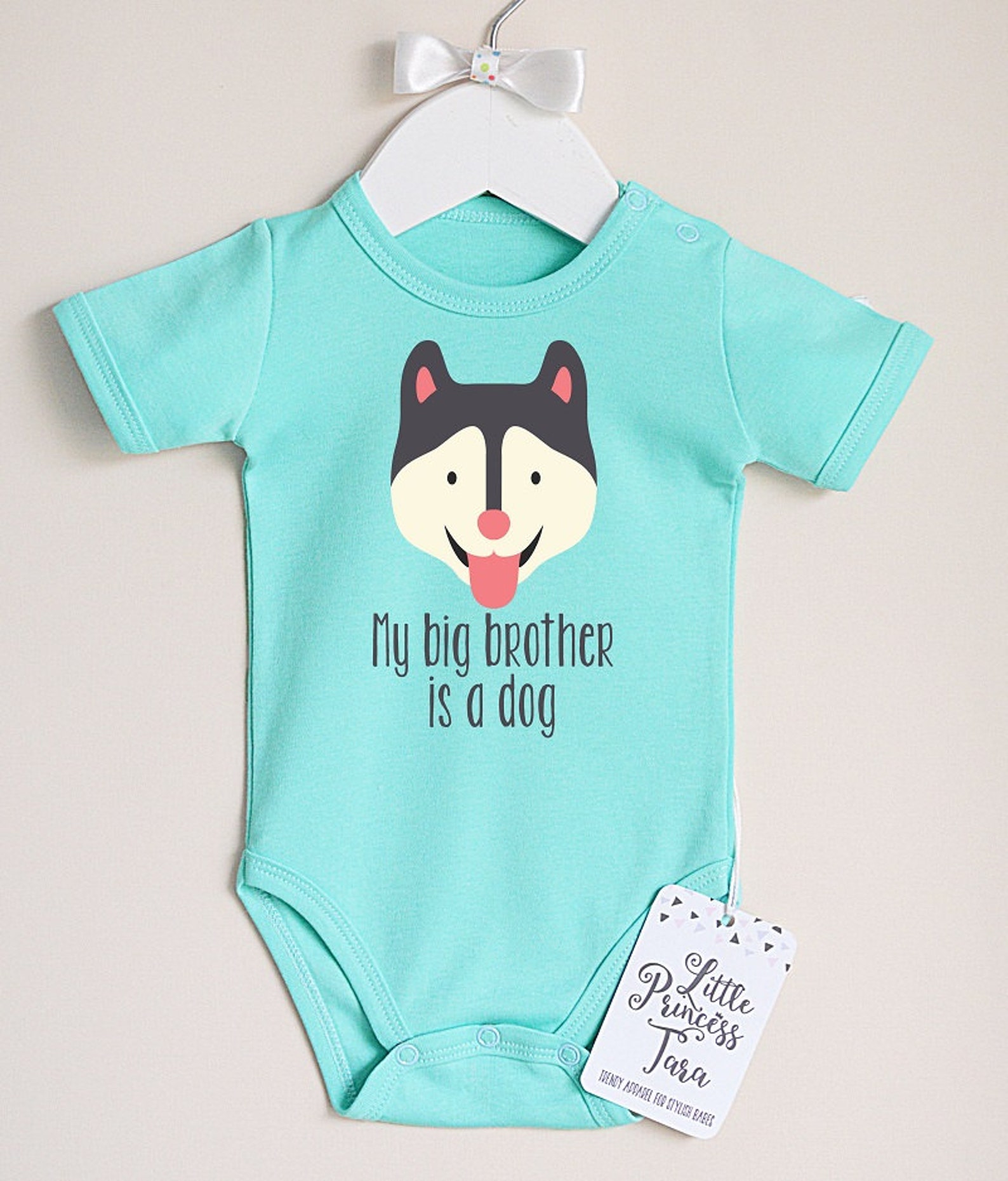 Cute Husky Baby Bodysuit. Dog Baby Clothes. Dog Baby Etsy