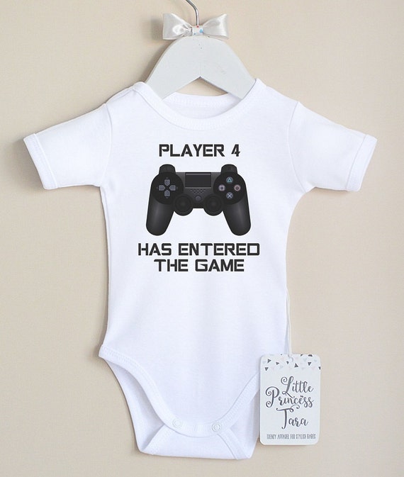 gamer Bodsuit geek Baby Grow gaming Player 2 Has Entered the Game Baby Vest
