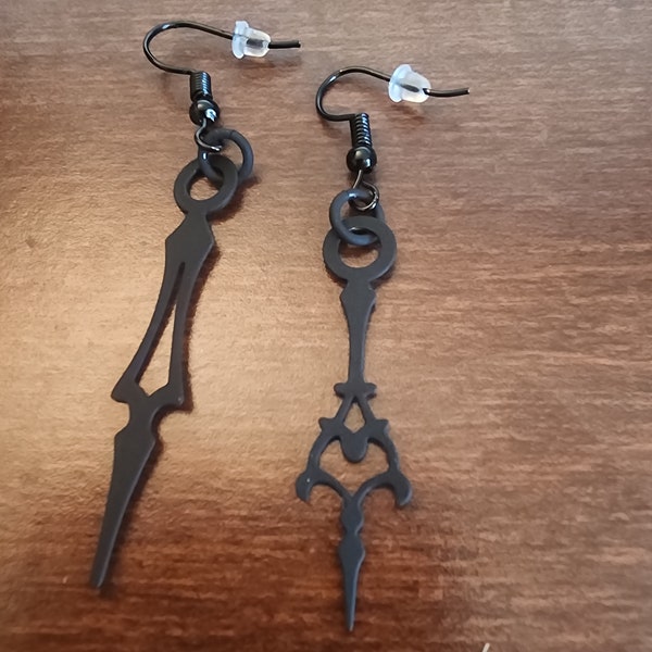 Clock hand earrings