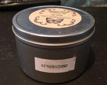 Springtime 16 ounce Large Tin Soy Candle