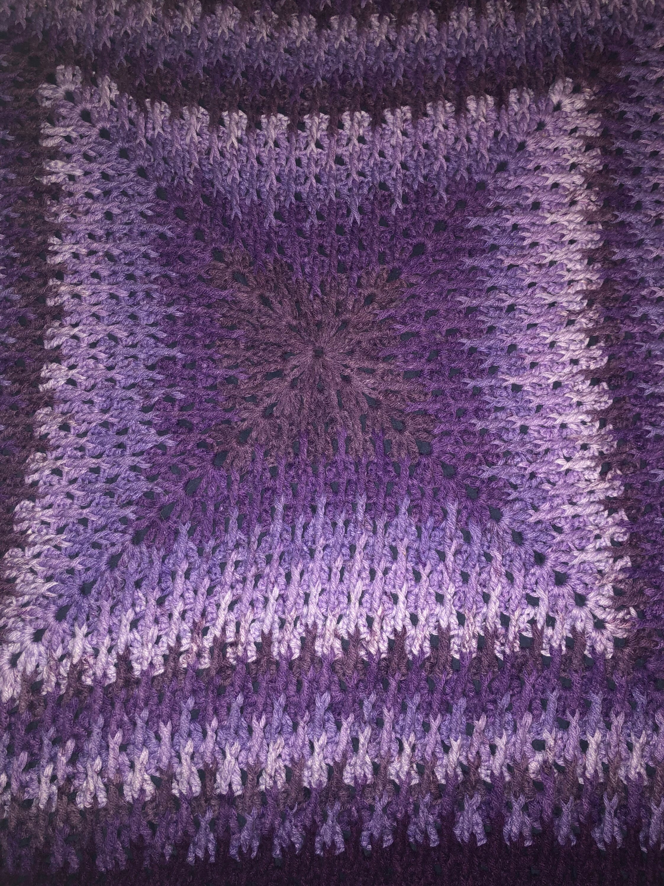 Purple Ombré Crochet Baby Blanket Cable Knit Pattern Etsy