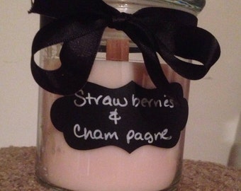 Strawberries & Champagne 20 ounce Scented Glass Candle