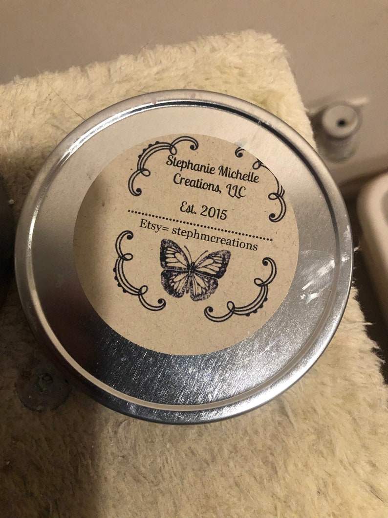 Lavender Vanilla 16 ounce Large Tin Soy Candle image 4