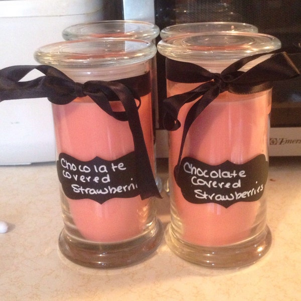 Chocolate Covered Strawberries 20 ounce Scented Glass Candle