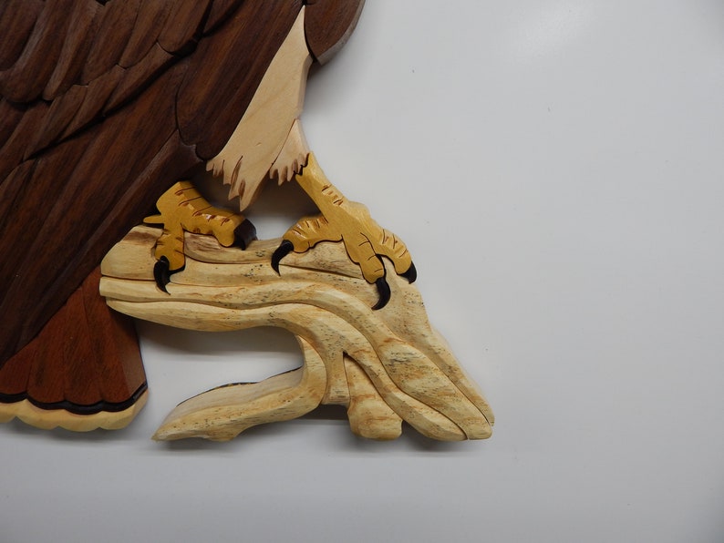 Redtailed Hawk Wood Intarsia Scroll Saw Art Wall Hanging Etsy