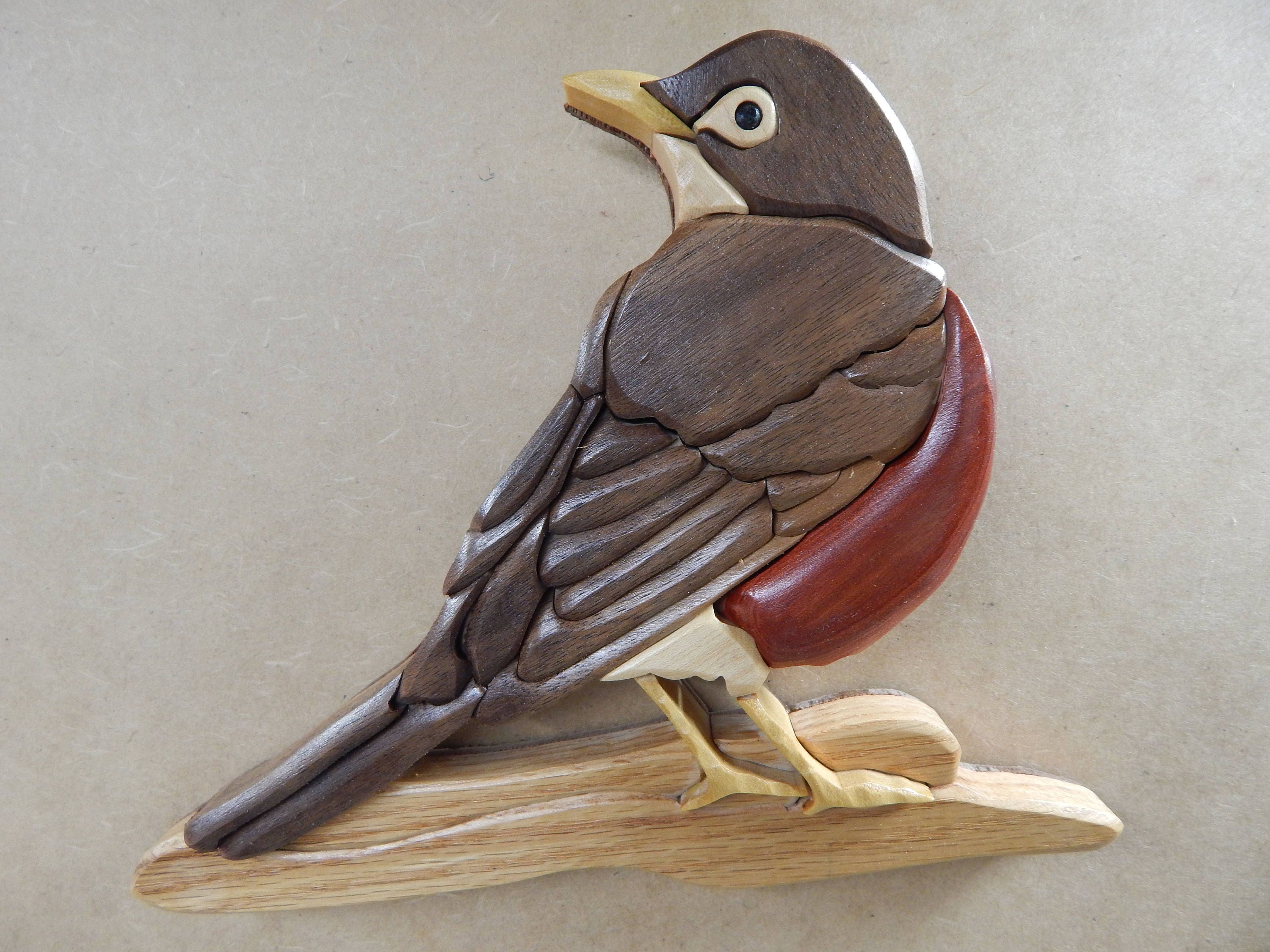 Robin Wood Intarsia Wall hanging Handcrafted Scroll Saw Art Etsy