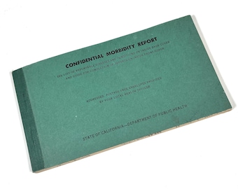 Vintage California Confidential Morbidity Report Booklet