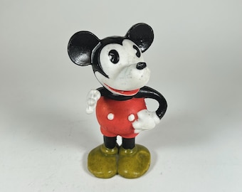 Vintage Mickey Mouse Toothbrush Holder Figurine 1930s From Japan Marked Walt E. Disney B9