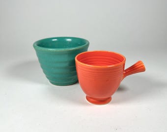 Miniature Ceramic Garden City Teal and Fiesta Persimmon Cup