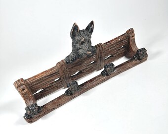 Syroco Wood Scottie Dog Leash Rack