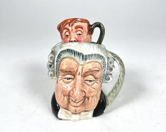 Vintage Royal Doulton Miniature Character Jugs The Lawyer and Fat Boy #B8