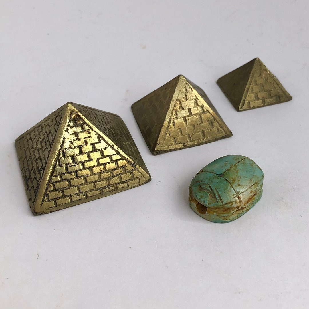 Stackable Egyptian Pyramid Figure and Scarab Beetle Bead #B1 - Etsy