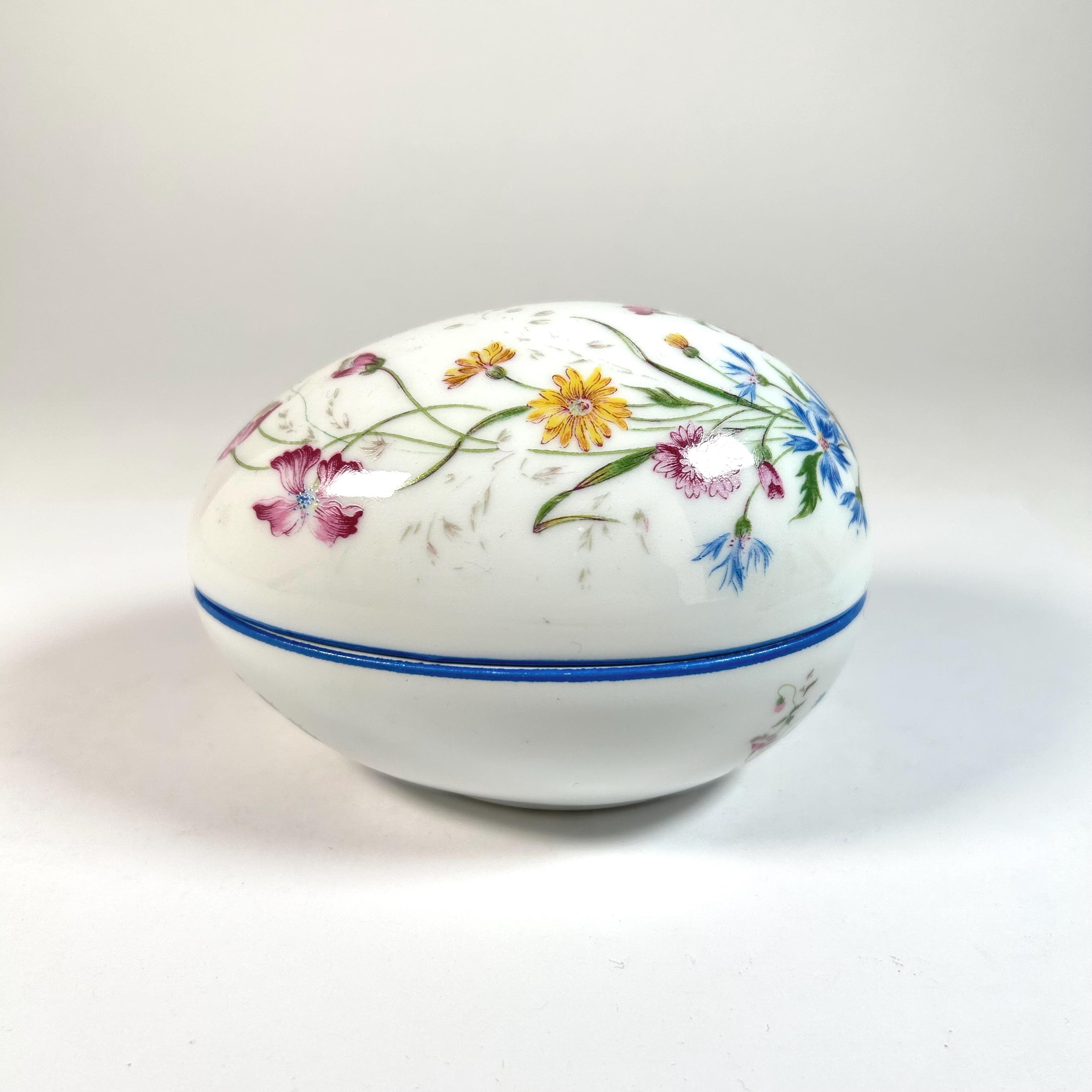 6 MCM Porcelain LeClair Limoges France Light Blue Pink/Yellow