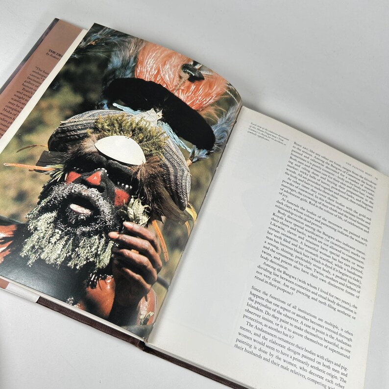 May include: A man with dark skin and a thick beard wears a traditional headdress made of feathers and other natural materials. His face is painted with red and white designs. The headdress is large and elaborate, with a variety of colors and textures.