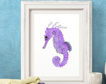 Printable Seahorse, Seahorse Download, Printable Sea Life, Sea Life Digital Download, Printable Sea Animal, Seahorse Gift Ideas