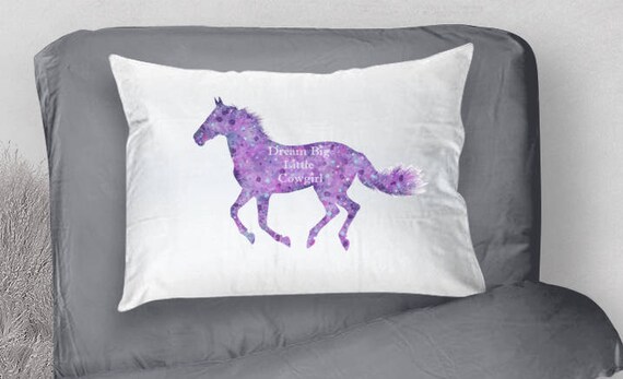 Girl Pillow Cases Little Girl Bedding Horse Bedding Little Etsy