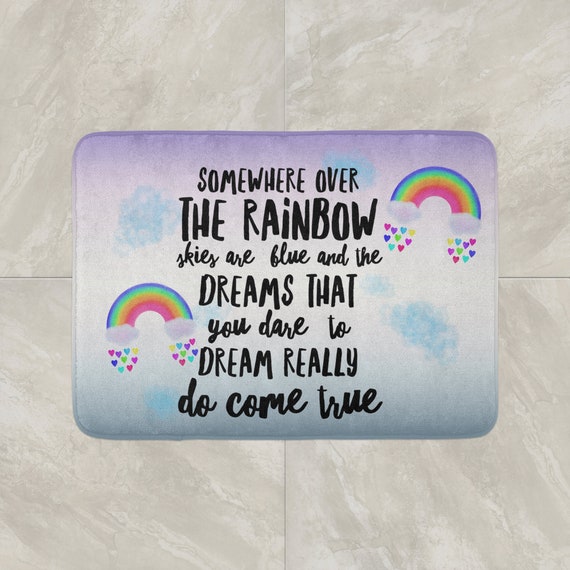 Childrens Bathroom Decor Bathroom Floor Mat Somewhere Over Etsy