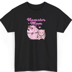 Hamster Mom Shirt Pink, Small Pet Apparel, Cozy Cotton Tee, Animal Lover Gift, Comfortable Casual Wear, Soft Breathable Fabric