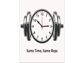 Gym Wall Art: Dumbbell Clock Design - Bold Red Fitness Decor
