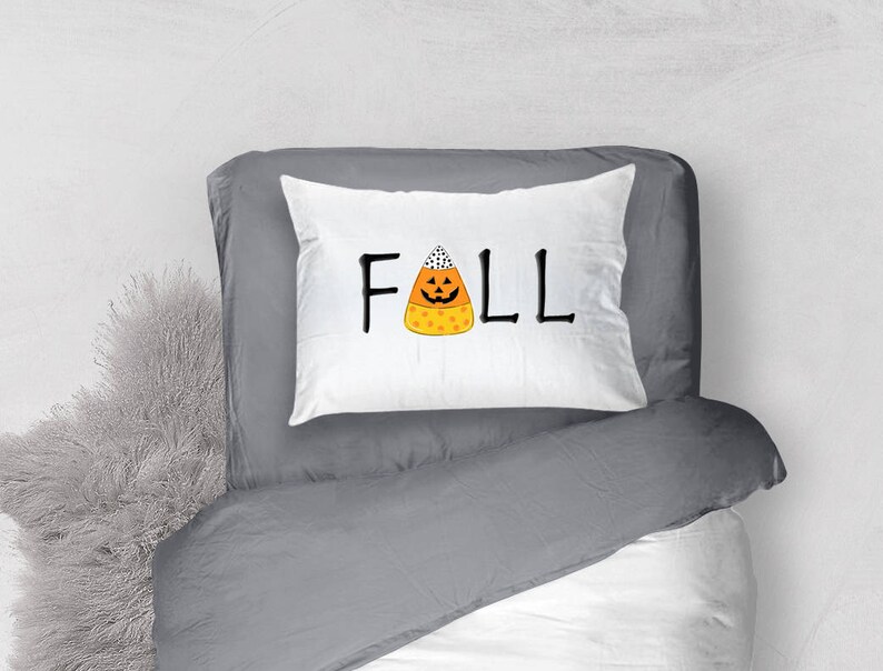 Fall Pillowcase Fall Bedding Halloween Pillowcase Candy Corn Pillow Cute Pillowcase Fall Bedroom Decor Fall Themed Decor