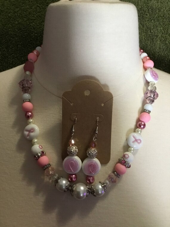 La’Faye Regal Designs by Dana, Breast Cancer Awareness Necklace & Earrings