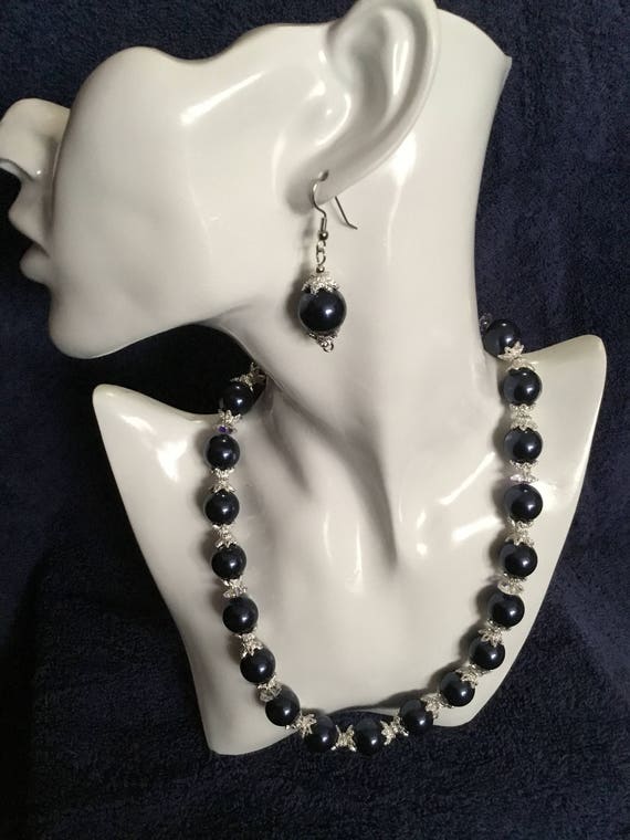 La’Faye Regal Designs by Dana, Night Blue Necklace, 2 Bracelets and Earrings Set