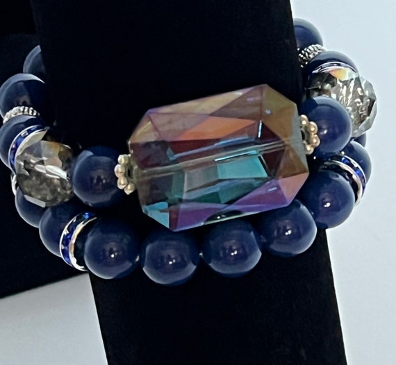 La’Faye Regal Designs by Dana, Blue Crystal 2 Bracelets Set