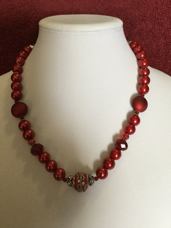 La'Faye Regal Designs by Dana Red Regal Beaded Necklace