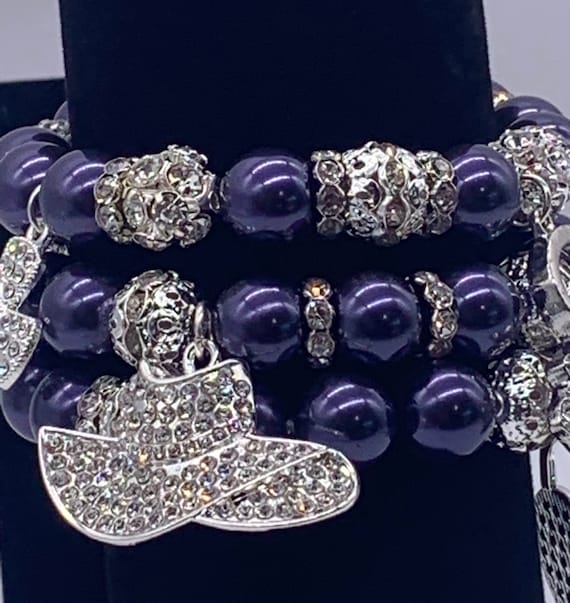 La’Faye Regal Designs “Just Because by Dana Collection” 3 Bracelets Deep Purple