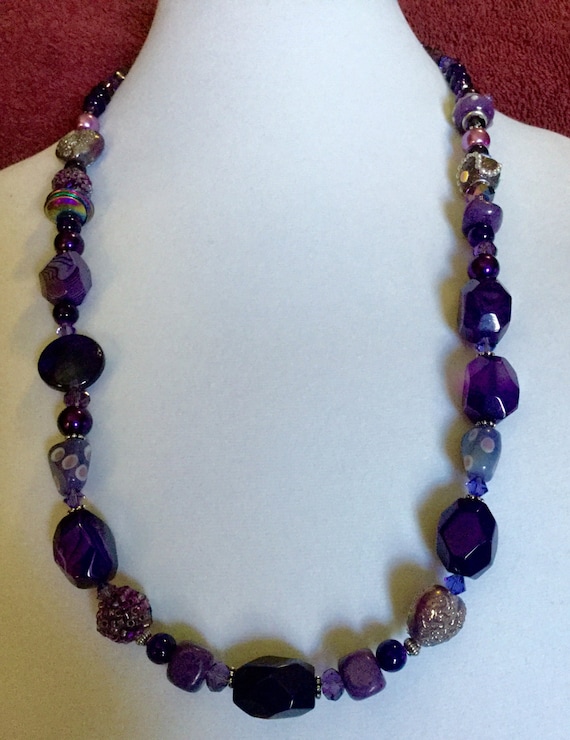 La'Faye Regal Designs by Dana Purple 15inch Rock Necklace