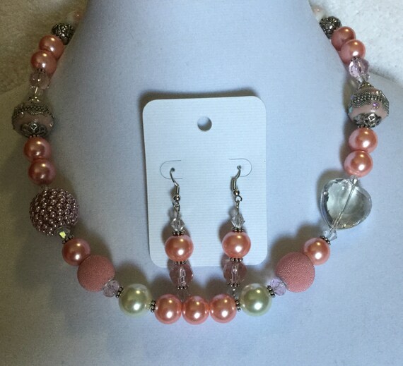 La'Faye Regal Designs by Dana, Precious Pink & White Heart Necklace Set