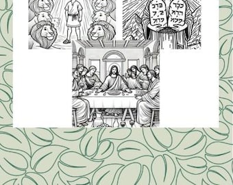 My First Bible Coloring Book | 15-Page Digital Download | Christian Coloring Book for Kids | Bible Story Printables | Sunday School Activity