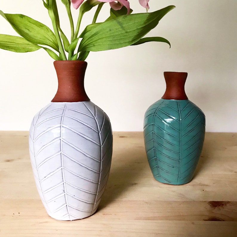 Small Ceramic Vase Made To Order Terracotta Bud Vase Red Etsy
